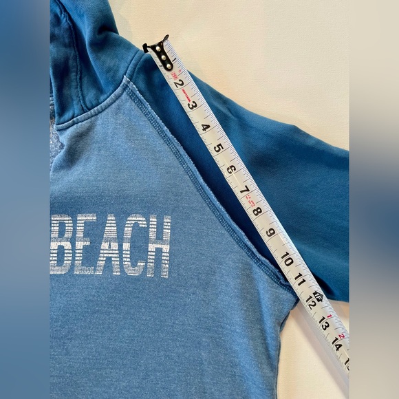 The Original Retro Brand Pebble Beach Two Tone Blue Hoodie Sweatshirt Cali - Picture 9 of 14